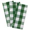 Contemporary Home Living Buffalo Check Cotton Dish Towels - 30" - Pine Green and White - Set of 3
